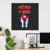 Cuba Patria Y Vida Poster du drapeau cubain Art mu (Bureau à domicile)