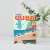 Cuba poster van het klassieke reizen briefkaart (Staand voorkant)