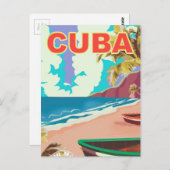 Cuba poster van het klassieke reizen briefkaart (Voorkant / Achterkant)