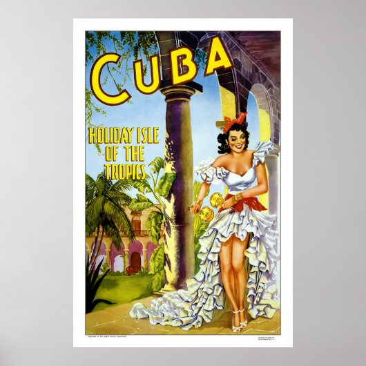 Cuba - Poster Vintage voyage de Holiday Isle (Devant)