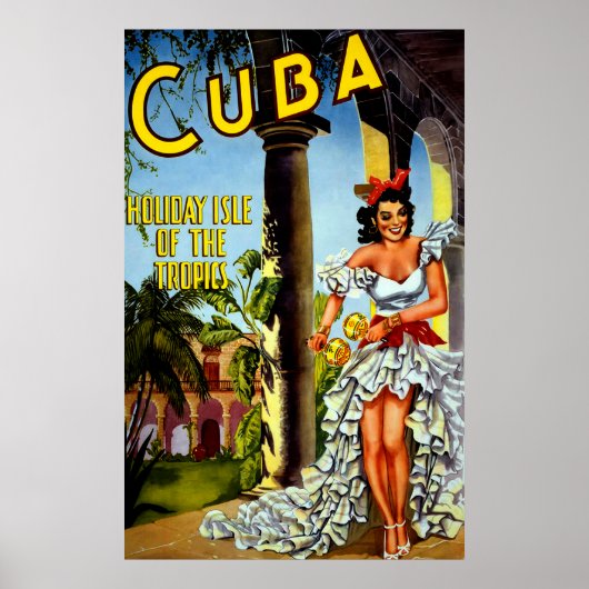  Cuba reisposter - Holiday Isle Tropics Poster (Voorkant)