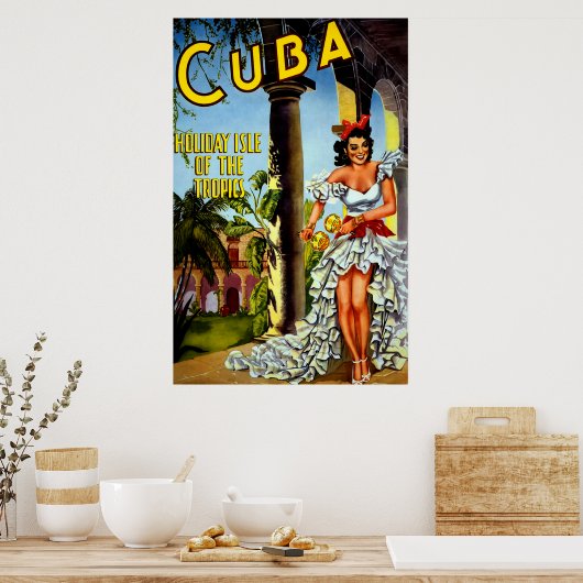 Cuba reisposter - Holiday Isle Tropics Poster (Keuken)