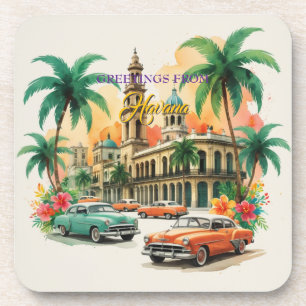  Cuba reizen - Groeten uit Havana Bier Onderzetter