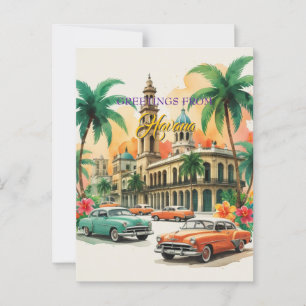  Cuba reizen - Groeten uit Havana Briefkaart