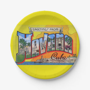 Cuba reizen - Groeten uit Havana Papieren Bordje