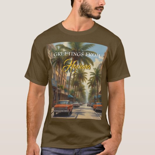  Cuba reizen - Groeten uit Havana T-shirt (Voorkant)