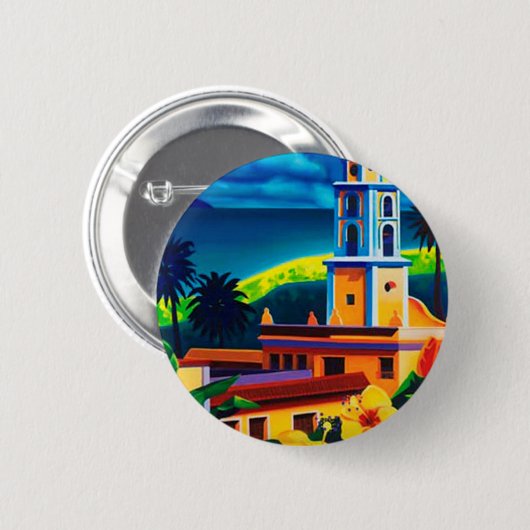  Cuba-reizen Ronde Button 5,7 Cm (Voorkant /achterkant)