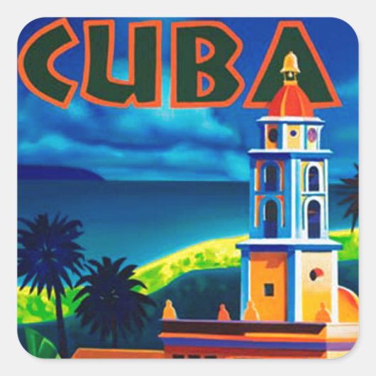  Cuba-reizen Vierkante Sticker (Voorkant)