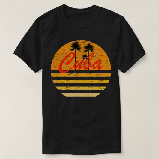 Cuba  Retro 70s Throwback Surf T-shirt (Design voorkant)