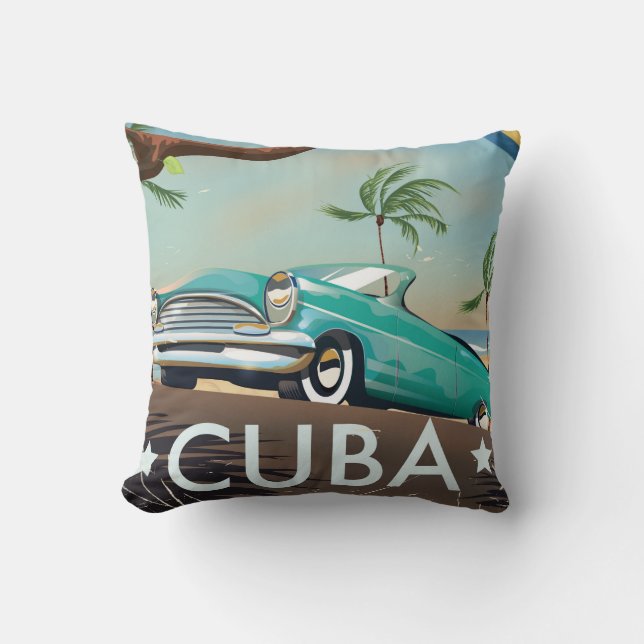 Cuba  retro Travel print Kussen (Voorkant)