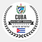 Cuba Ronde Sticker (Voorkant)