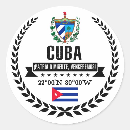 Cuba Ronde Sticker (Voorkant)