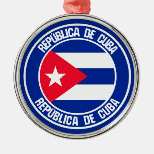Cuba Round Emblem Metalen Ornament