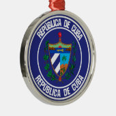 Cuba Round Emblem Metalen Ornament (Rechts)