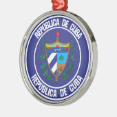 Cuba Round Emblem Metalen Ornament (Links)