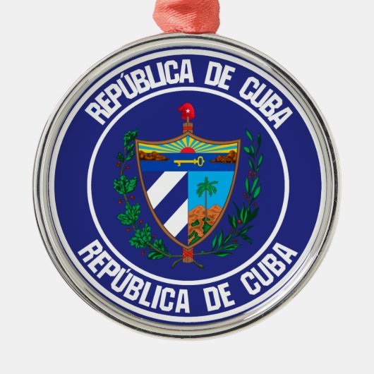 Cuba Round Emblem Metalen Ornament (Voorkant)