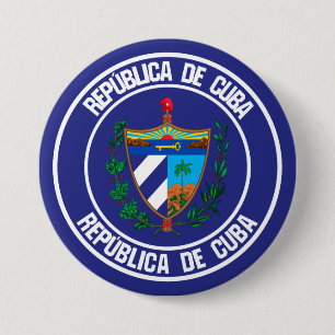 Cuba Round Emblem Ronde Button 7,6 Cm