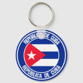 Cuba Round Emblem Sleutelhanger (Voorkant)