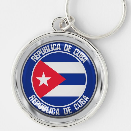 Cuba Round Emblem Sleutelhanger (Voorkant)