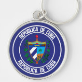 Cuba Round Emblem Sleutelhanger (Voorkant)