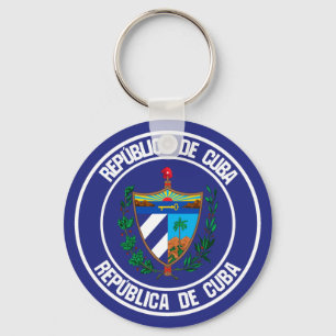 Cuba Round Emblem Sleutelhanger