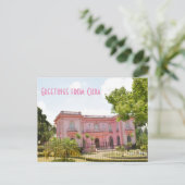 Cuba roze Mansion Briefkaart (Staand voorkant)