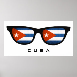 Cuba Shades aangepaste tekst & kleur poster