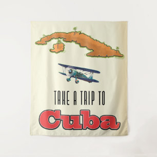 Cuba vakantieposter wandkleed