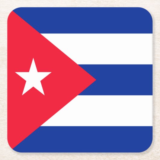 Cuba Vierkante Kartonnen Onderzetter (Voorkant)
