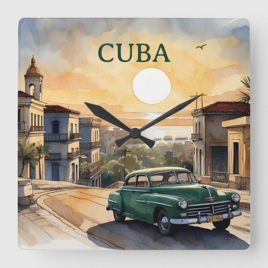 Cuba Vierkante Klok (Voorkant)