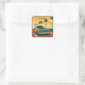 Cuba Vierkante Sticker (Tas)