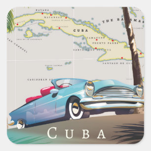 Cuba Vierkante Sticker