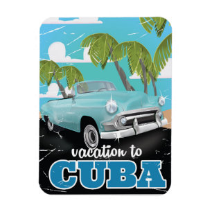 Cuba vintage auto reisposter magneet