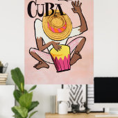 Cuba, vintage reis poster (Thuiskantoor)