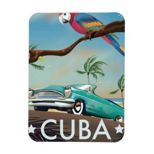 Cuba vintage retro Reisprint Magneet