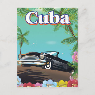 Cuba vintage stijl reisposter briefkaart