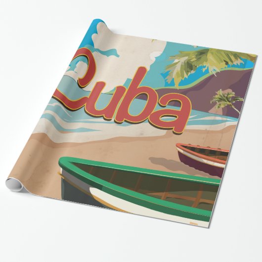 Cuba Vintage Travel Poster Cadeaupapier (Uitgerold)