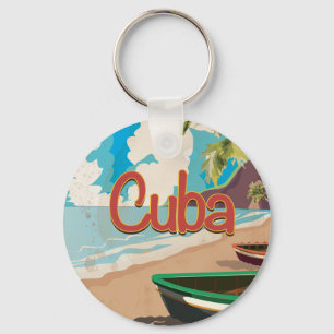 Cuba Vintage Travel Poster Sleutelhanger