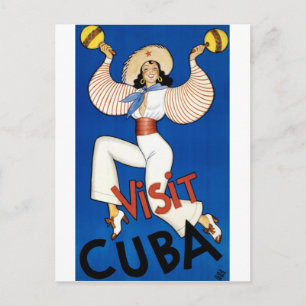 Cuba Vintage Travel Poster teruggezet Briefkaart