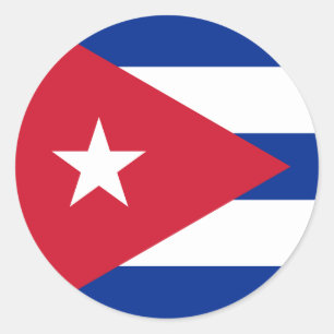Cuba Vlag CU Ronde Sticker