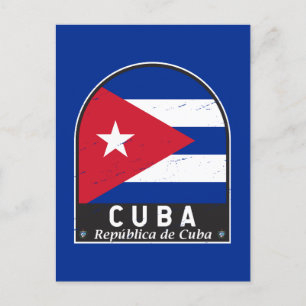 Cuba vlag embleem van noodlijdende Vintage Briefkaart