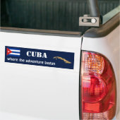 Cuba Vlag + Kaart Bumpersticker (Op Truck)