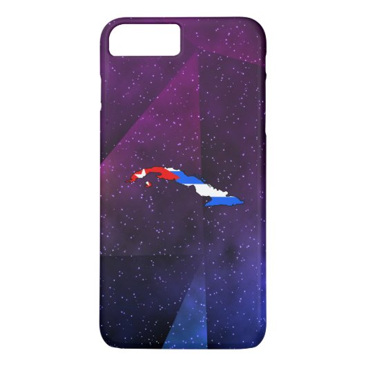 cuba-vlag - Kaart op abstracte ruimteachtergrond Case-Mate iPhone Case (Achterkant)