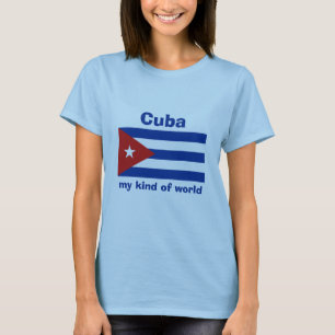 Cuba Vlag + Kaart + Tekst T-shirt