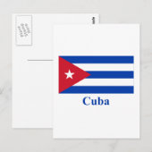 Cuba vlag met naam briefkaart (Voorkant / Achterkant)