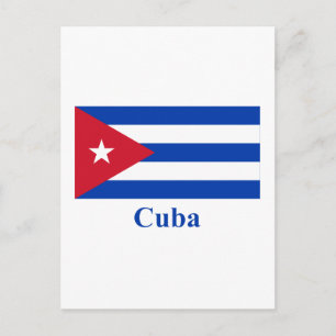 Cuba vlag met naam briefkaart