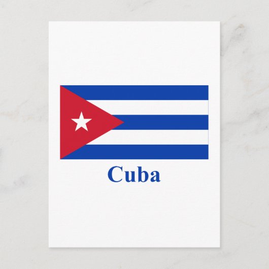 Cuba vlag met naam briefkaart (Voorkant)
