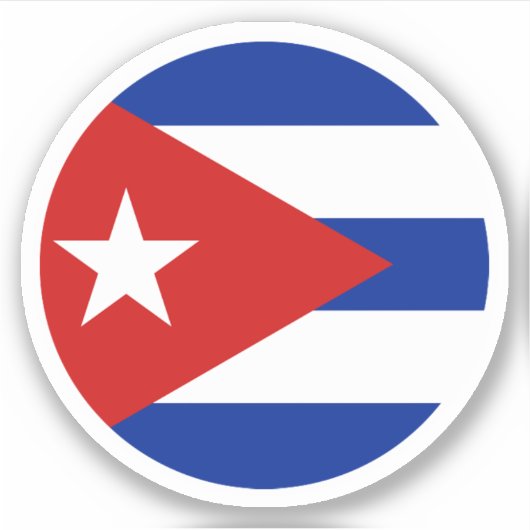 Cuba Vlag Ronde Sticker (Voorkant)