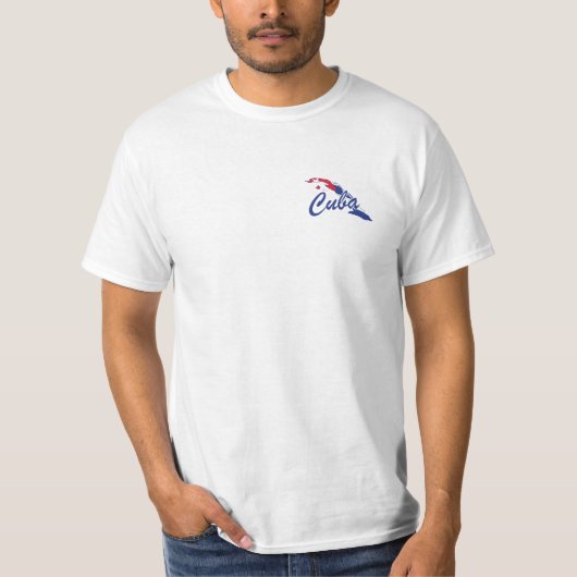 Cuba Vlag T-Shirt - label voor LIBRE (Voorkant)