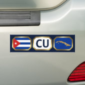 Cuba-vlaggenkaartcode Bumpersticker (Op auto)